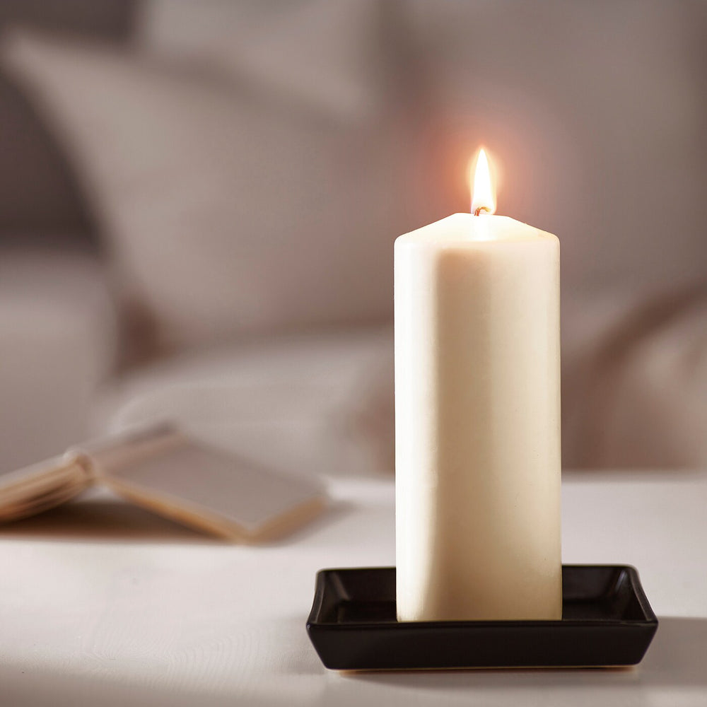 FENOMEN Unscented Pillar Candle, Natural, 19 cm