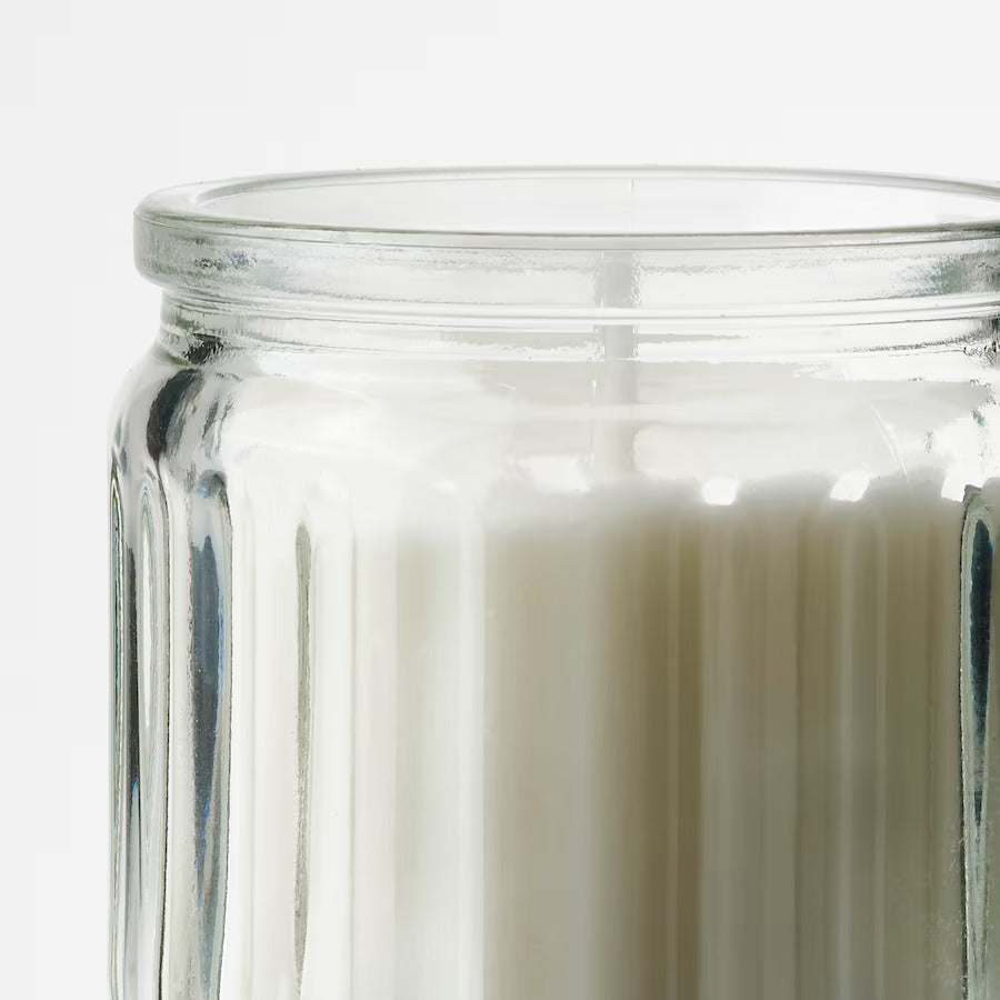 ADLAD Scented candle in glass, Scandinavian Woods/white, 12 hr