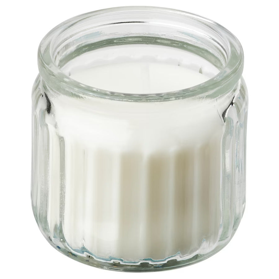 ADLAD Scented candle in glass, Scandinavian Woods/white, 12 hr