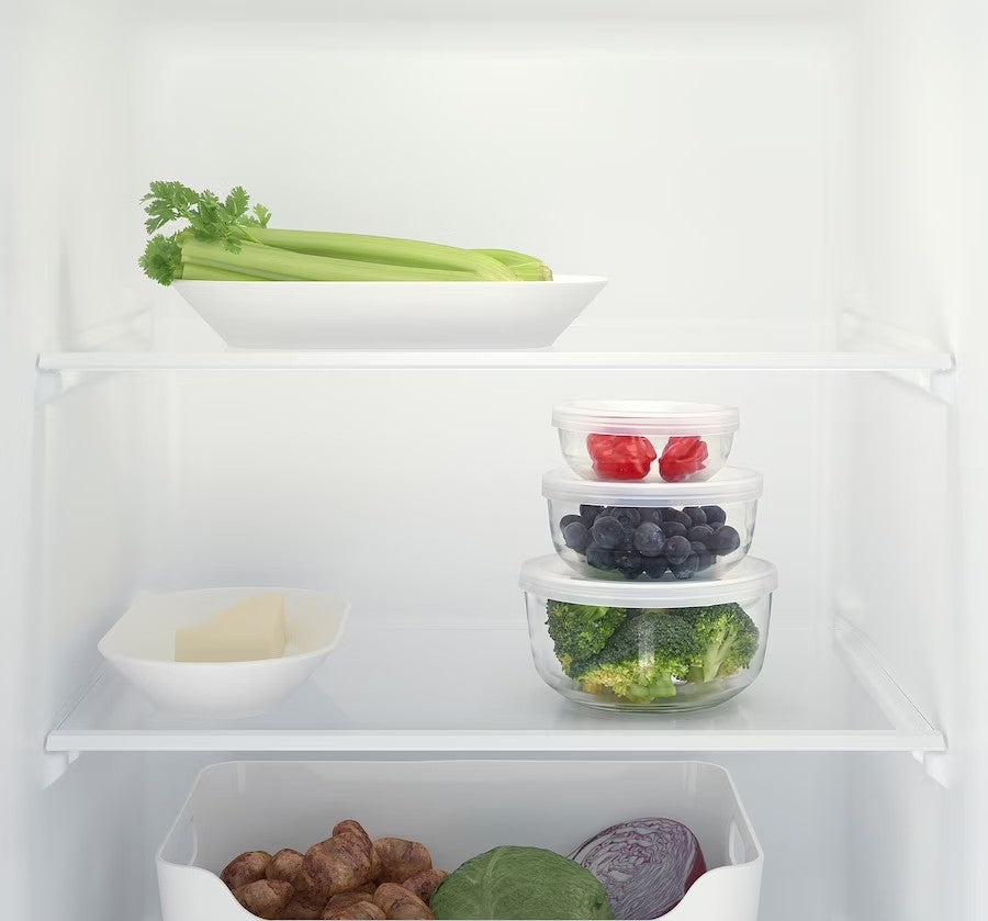 BESTÄMMA Food container with lid, set of 3, glass