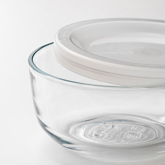 BESTÄMMA Food container with lid, set of 3, glass