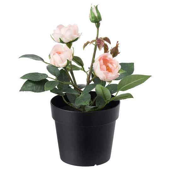 FEJKA Artificial potted plant, in/outdoor/Rose pink, 9 cm