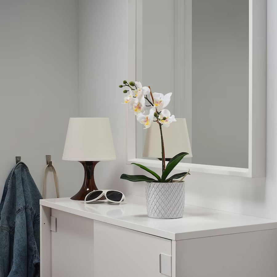 FEJKA Artificial Potted Plant, Orchid White, 9 cm