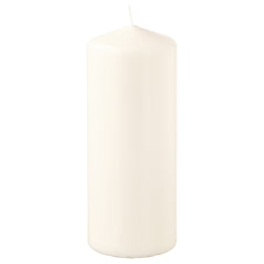 FENOMEN Unscented pillar candle, natural, 14 cm