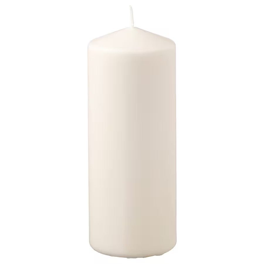 FENOMEN Unscented Pillar Candle, Natural, 19 cm