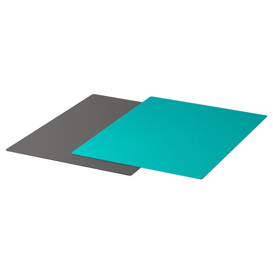 FINFÖRDELA Bendable chopping board, dark grey/dark turquoise, 28x36 cm (11x14 ¼ ")