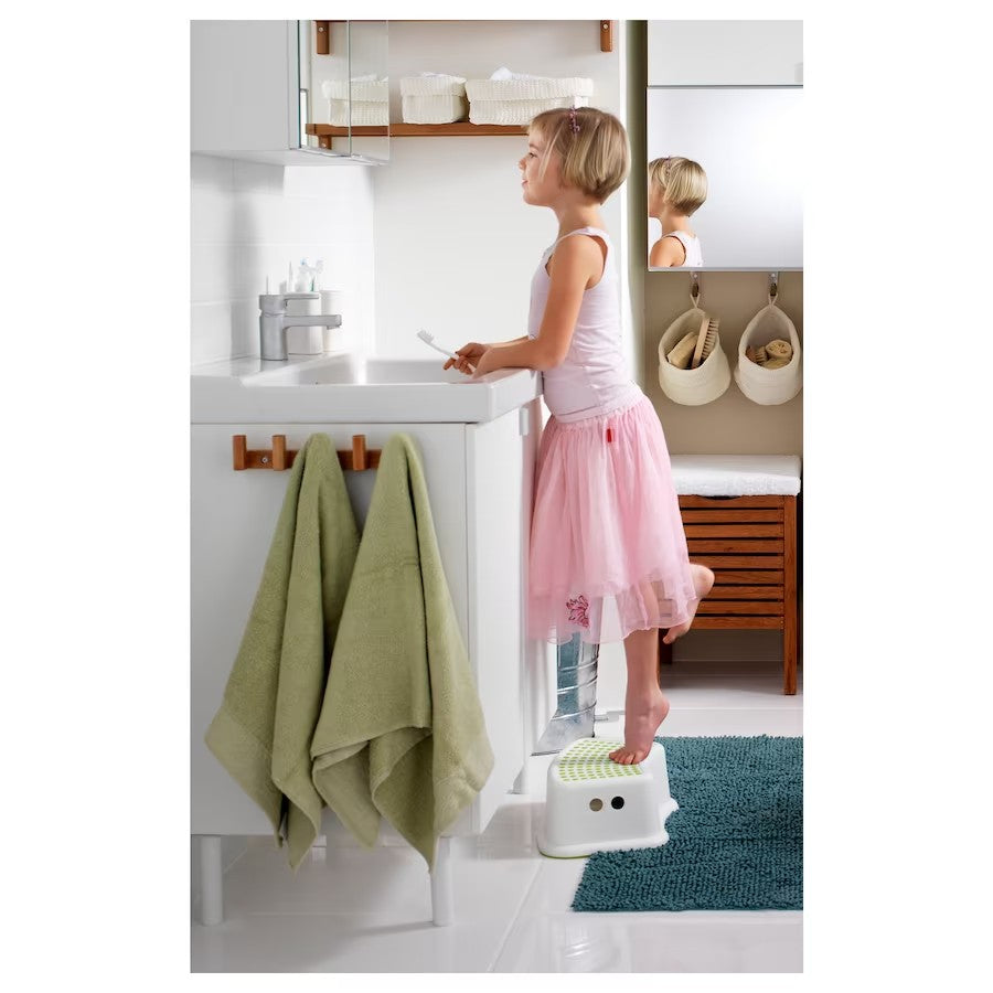 FÖRSIKTIG Children's stool, white/green