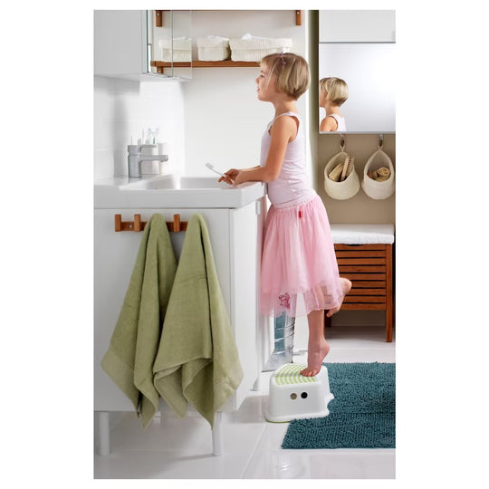 FÖRSIKTIG Children's stool, white/green