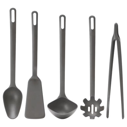 FULLÄNDAD 5-piece kitchen utensil set, grey