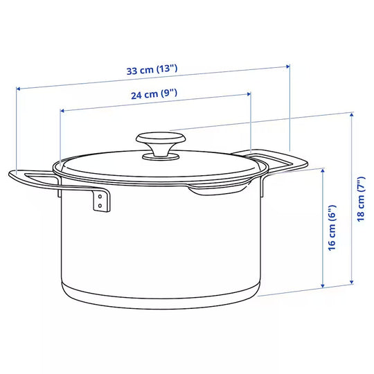HEMKOMST Pot with lid, stainless steel/glass, 5 l