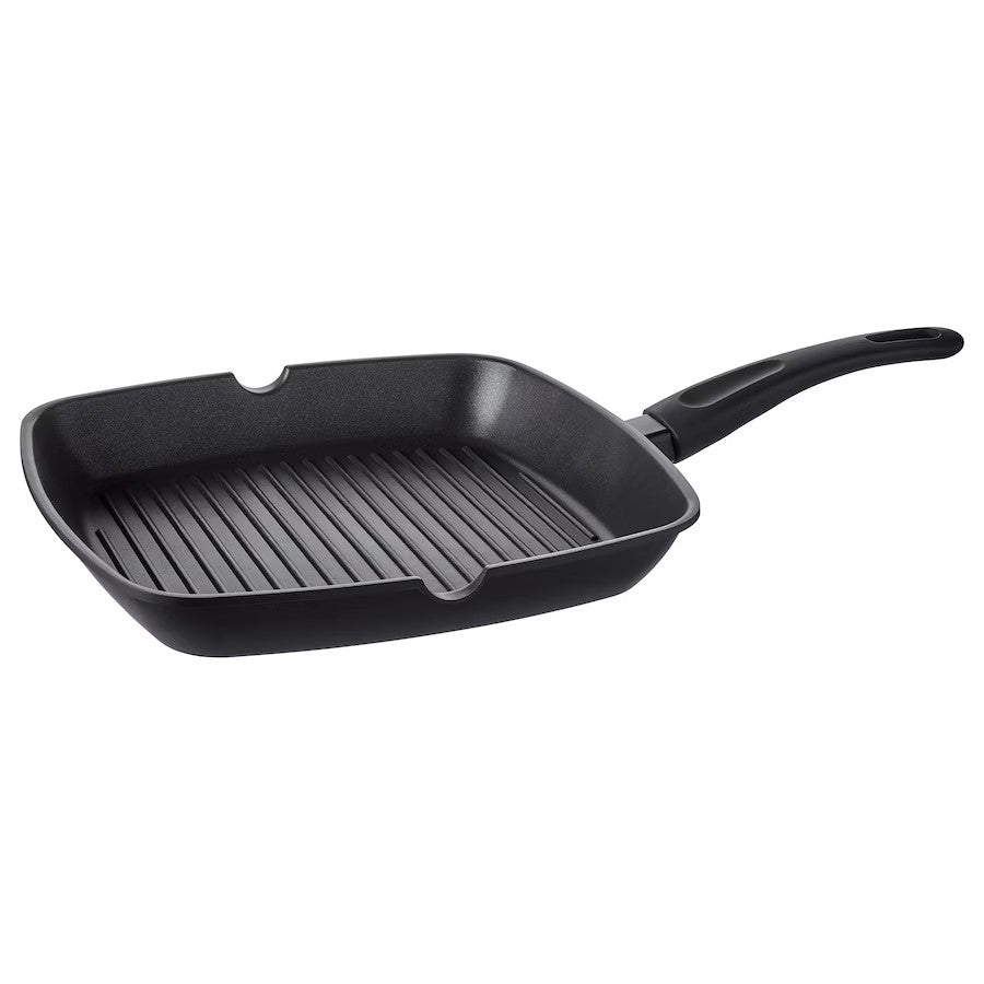 HEMLAGAD Grill pan, black, 28x28 cm
