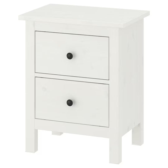 HEMNES Chest of 2 Drawers, White, 54x66 cm