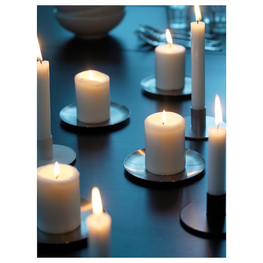HEMSJÖ Unscented block candle, natural, 3 ¼ "