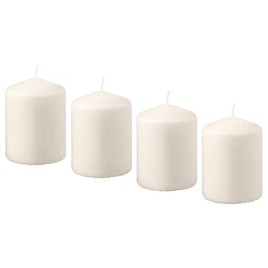 HEMSJÖ Unscented block candle, natural, 3 ¼ "