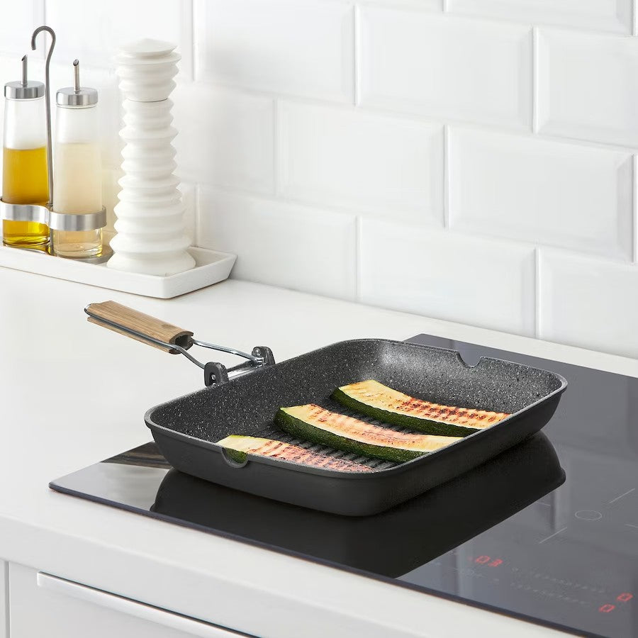 HUSKNUT Grill pan, black, 36x26 cm