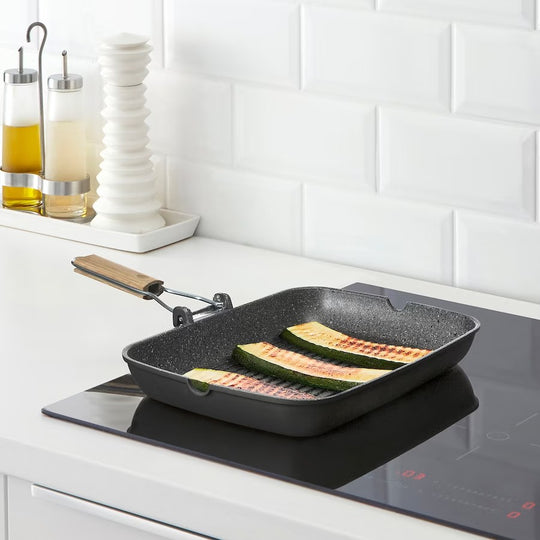 HUSKNUT Grill pan, black, 36x26 cm