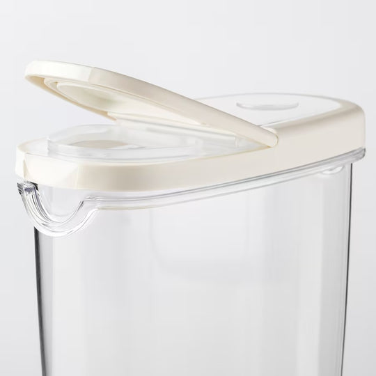 IKEA 365+ Dry food jar with lid, transparent/white, 1.3 l