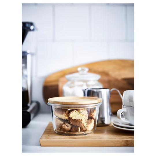 IKEA 365+ Food container, round/glass, 600 ml