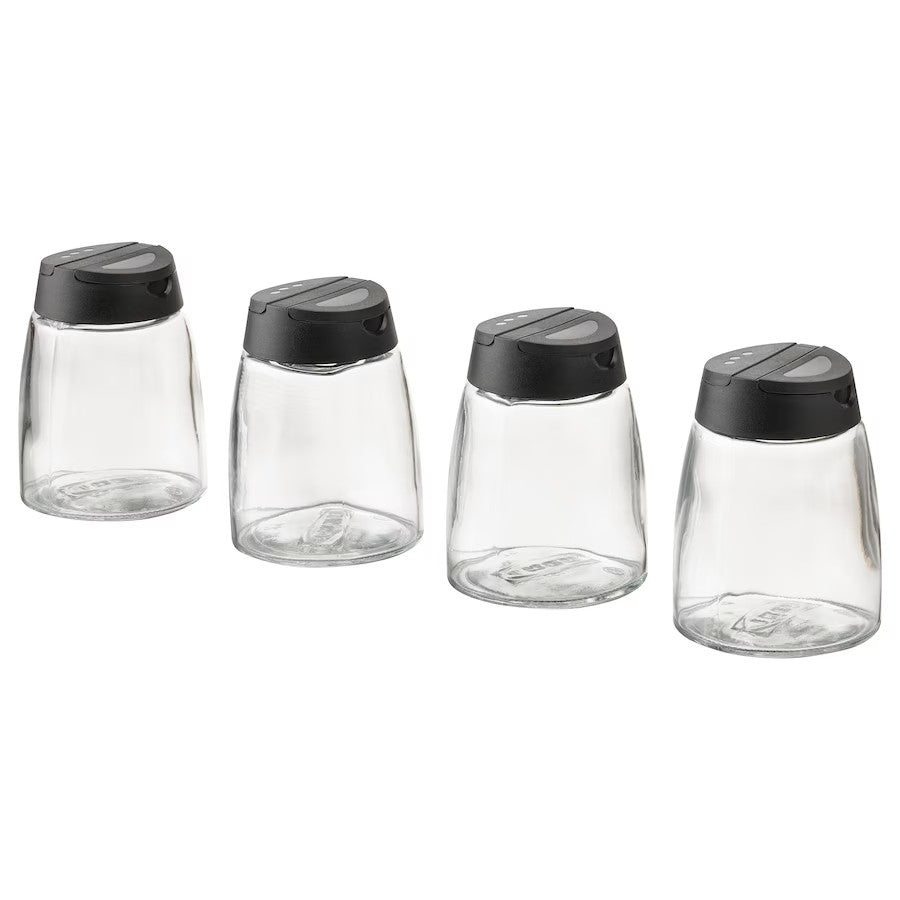 IKEA 365+ IHÄRDIG Spice jar, glass/black, 15 cl
