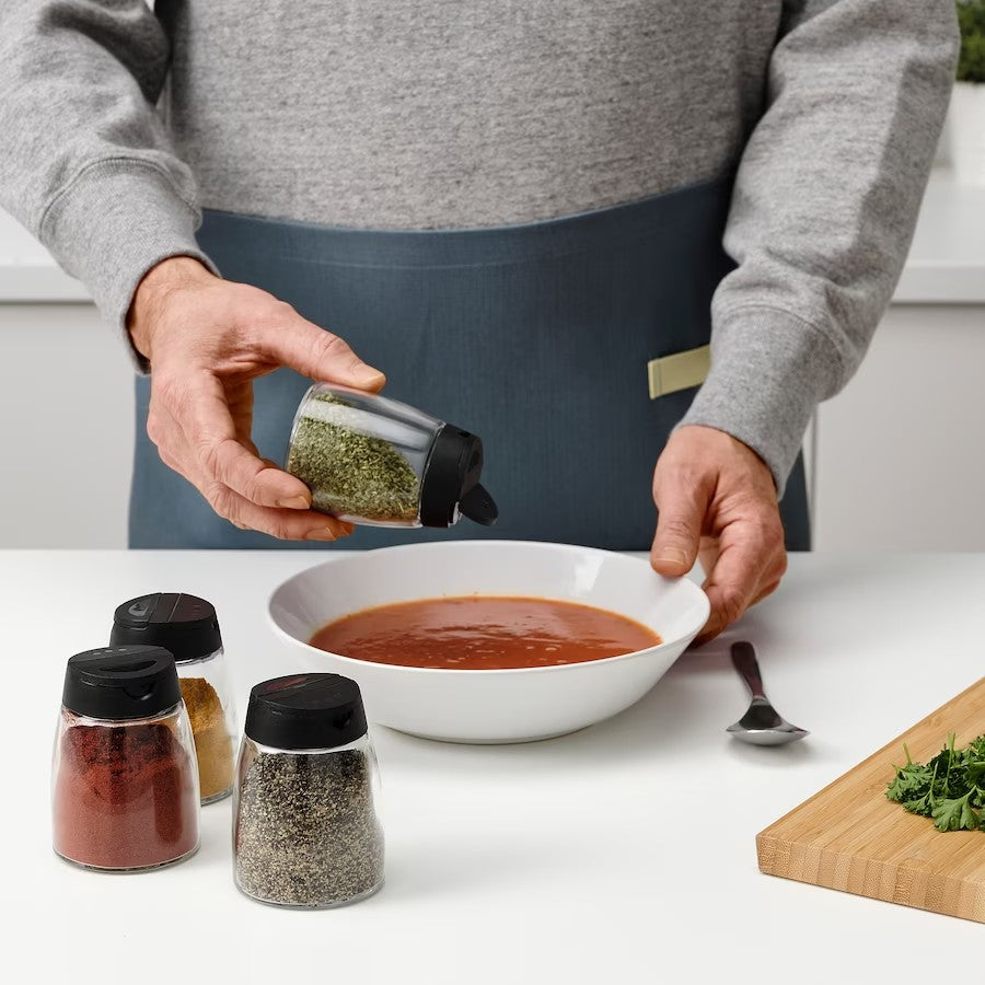 IKEA 365+ IHÄRDIG Spice jar, glass/black, 15 cl