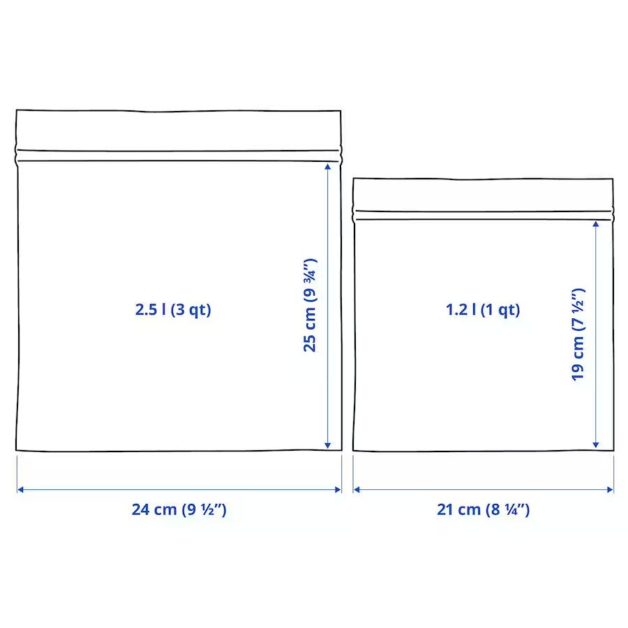 ISTAD Resealable bag, grey/white, 50 pack