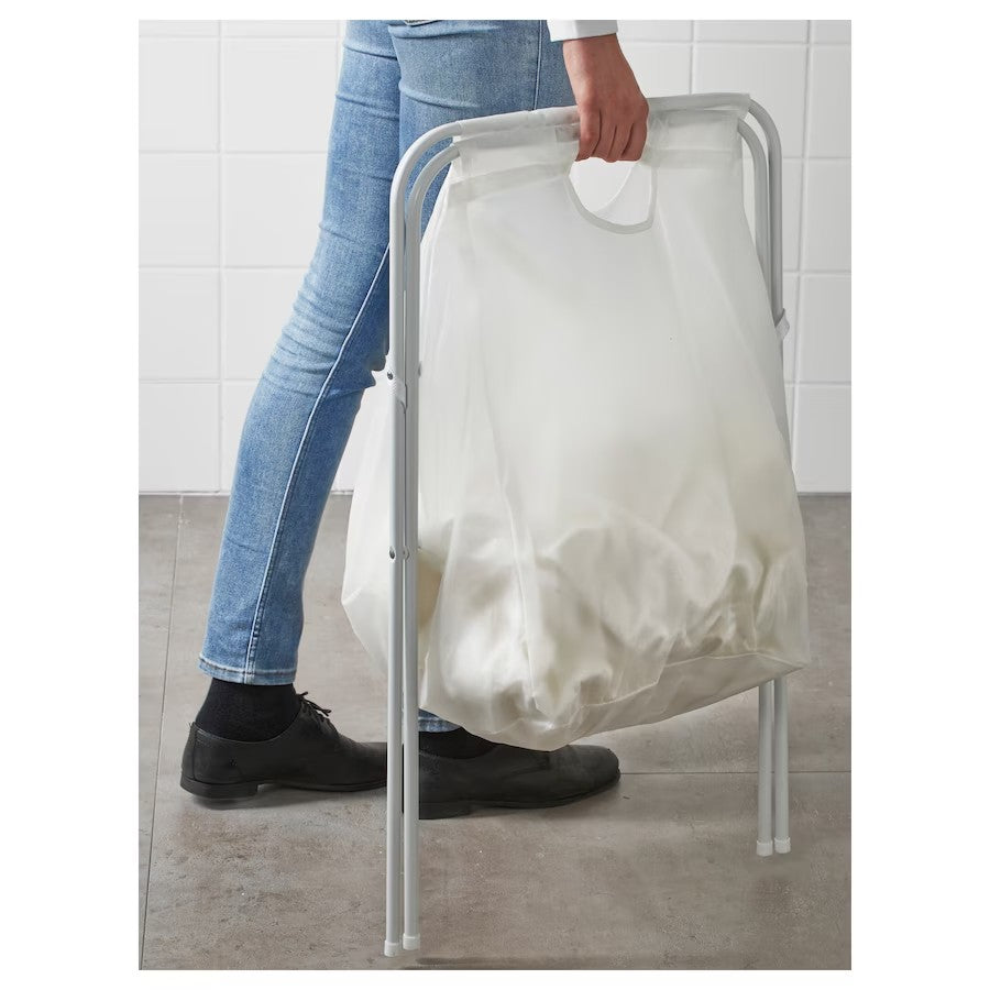 JÄLL Laundry bag with stand, white, 70 l