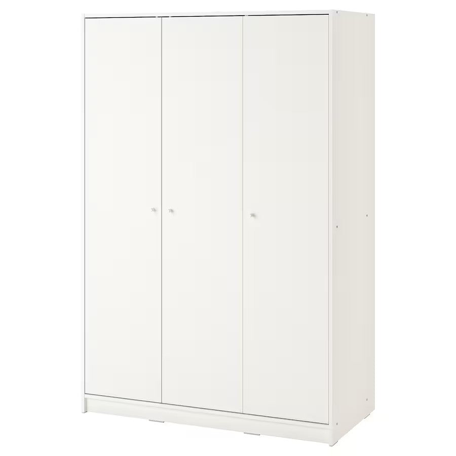 KLEPPSTAD Wardrobe with 3 doors, white, 117x176 cm