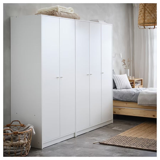 KLEPPSTAD Wardrobe with 3 doors, white, 117x176 cm