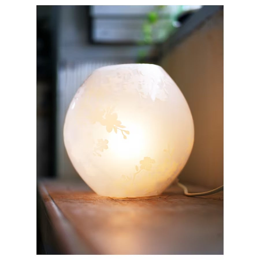 KNUBBIG Table lamp, Cherry-Blossoms White, 18 cm