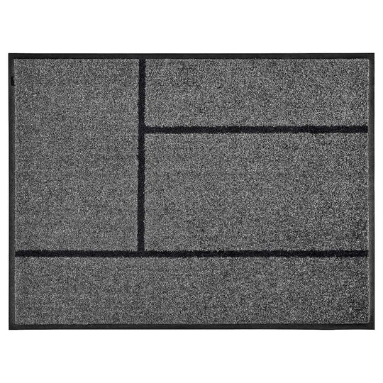 KÖGE Door mat, grey/black, 69x90 cm