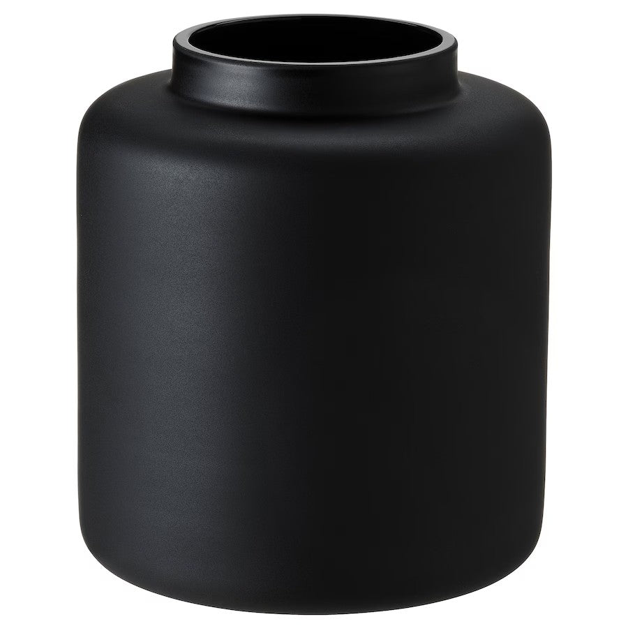 KONSTFULL Vase, frosted glass/black, 10 cm
