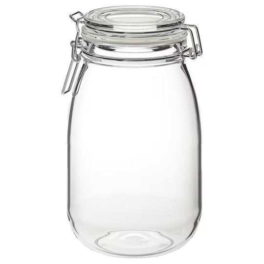 KORKEN Jar with lid, clear glass, 1.8 l
