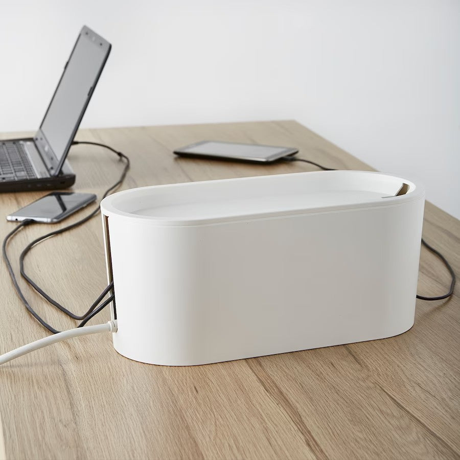 ROMMA Cable management box with lid, white