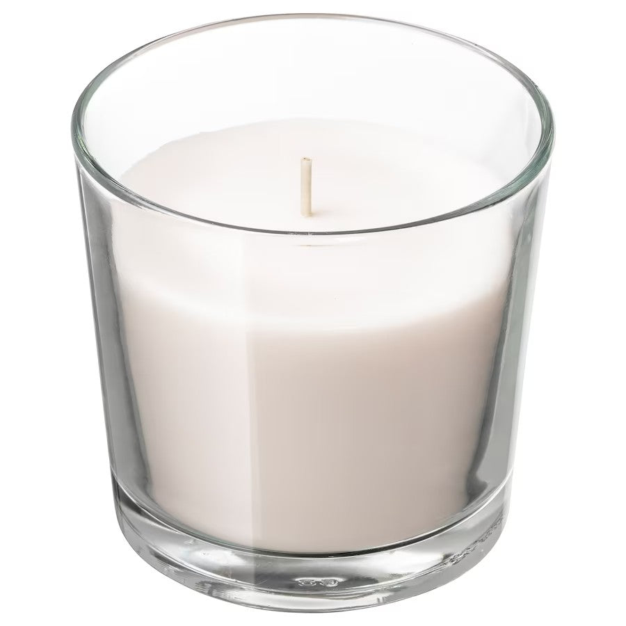 SINNLIG Scented candle in glass, Sweet vanilla/natural, 9 cm