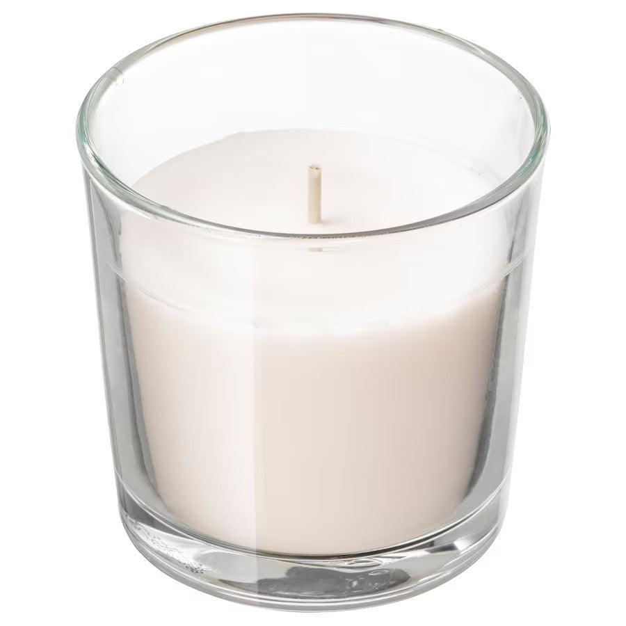 SINNLIG Scented candle in glass, Sweet vanilla/natural, 7.5 cm