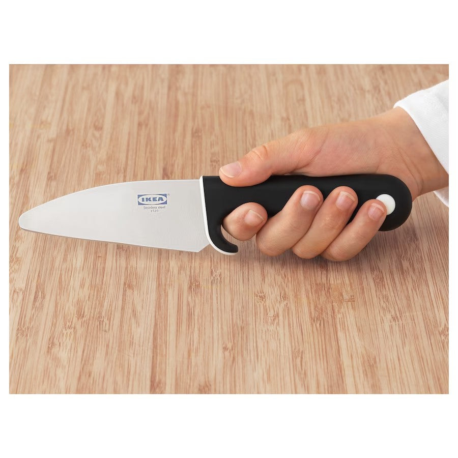 SMÅBIT Knife and peeler, black/white