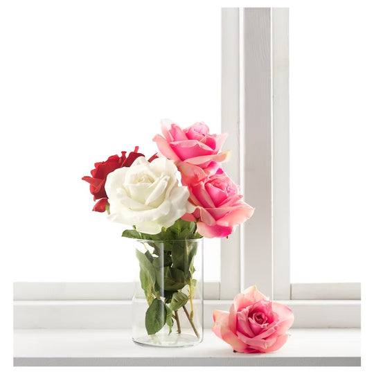 SMYCKA Artificial flower, rose/white, 75 cm