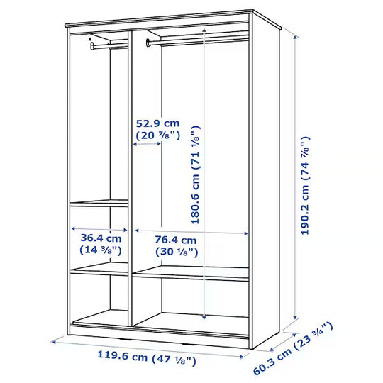 SONGESAND Wardrobe, white, 120x60x191 cm