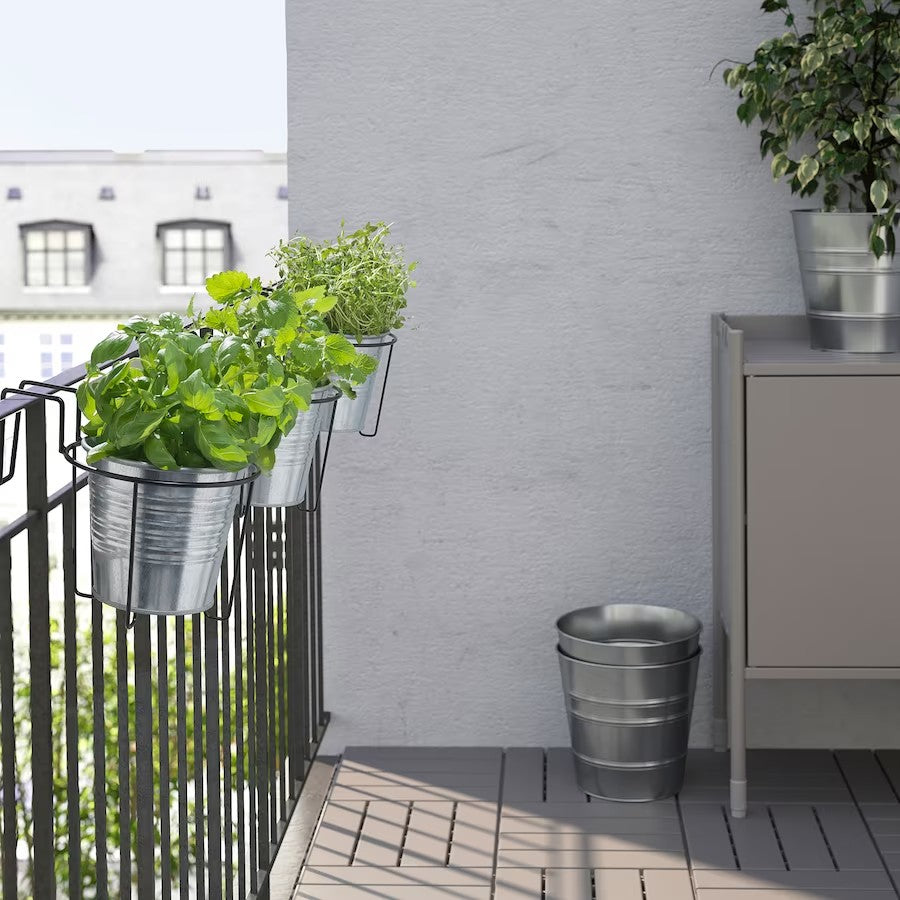 SVARTPEPPAR Plant Pot Holder, In/Outdoor Black, 16 cm