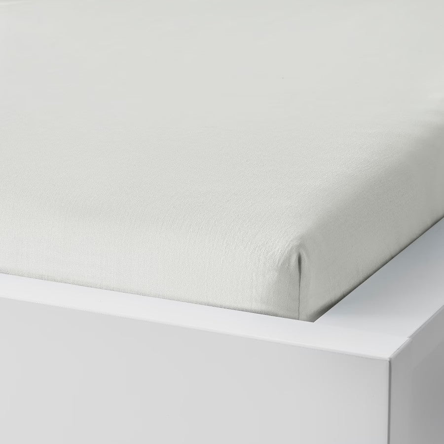 TAGGVALLMO Fitted sheet, white, 90x200 cm