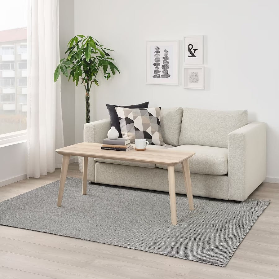 TIPHEDE Rug, Flatwoven, Natural/Black,