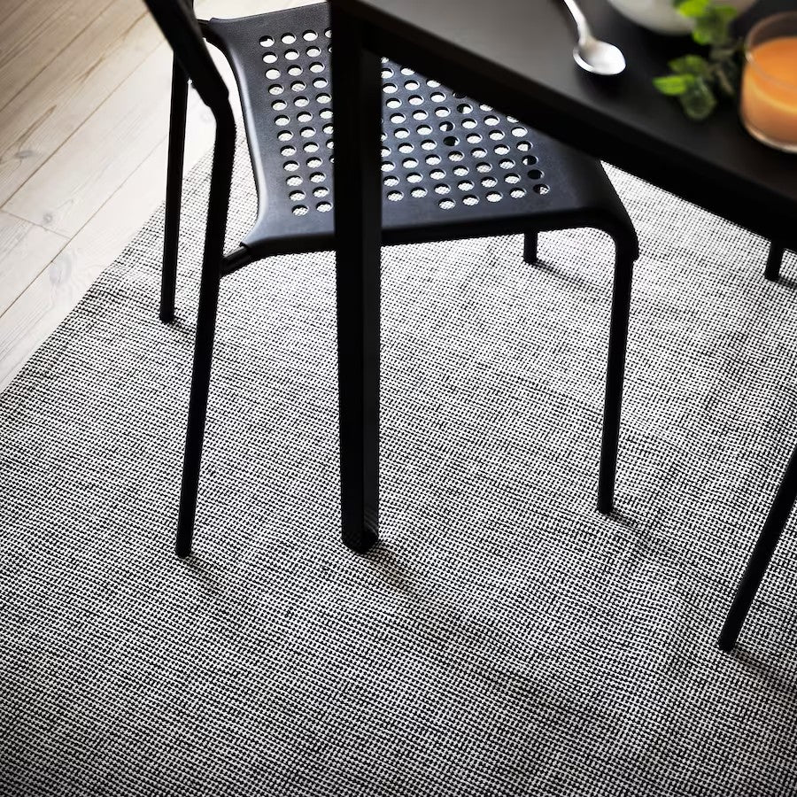 TIPHEDE Rug, Flatwoven, Natural/Black,
