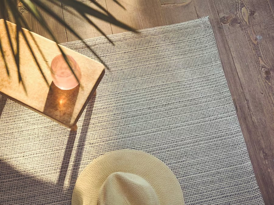 TIPHEDE Rug, Flatwoven, Natural/Black,