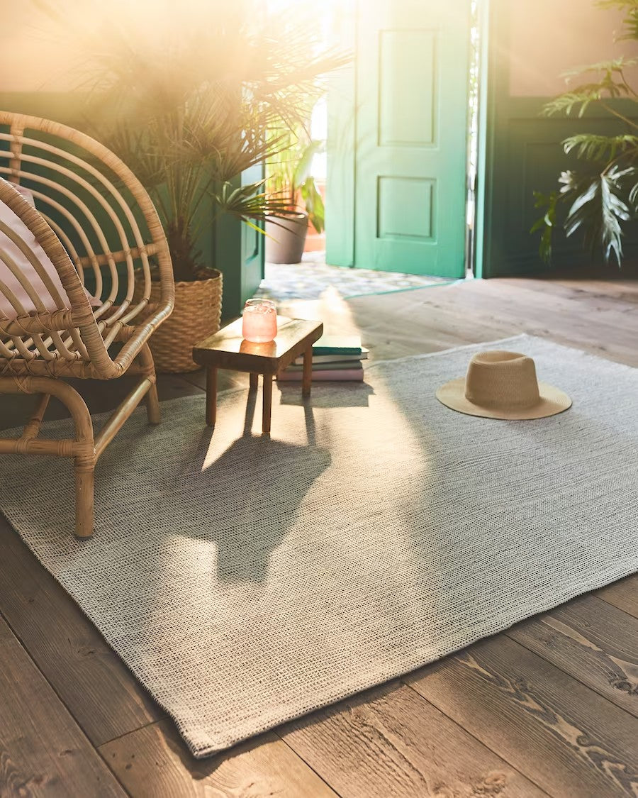 TIPHEDE Rug, Flatwoven, Natural/Black,