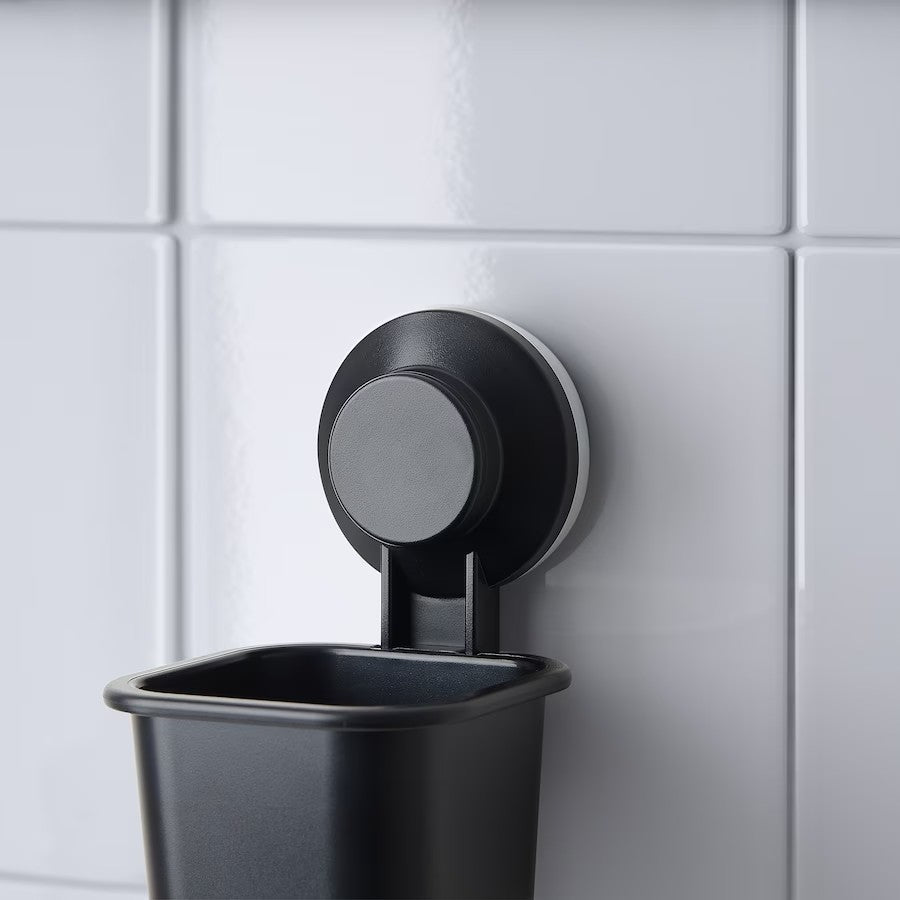 TISKEN Toothbrush holder with suction cup, black