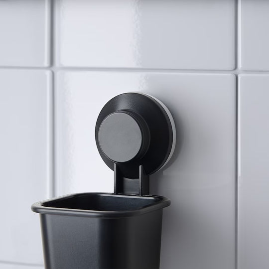 TISKEN Toothbrush holder with suction cup, black