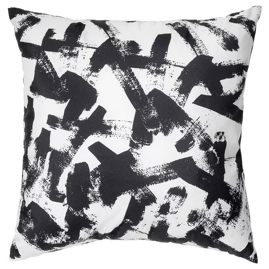 TURILL Cushion, white/black, 40x40 cm