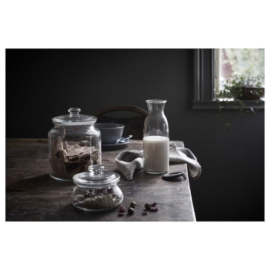 VARDAGEN Jar with lid, clear glass, 1.9 l