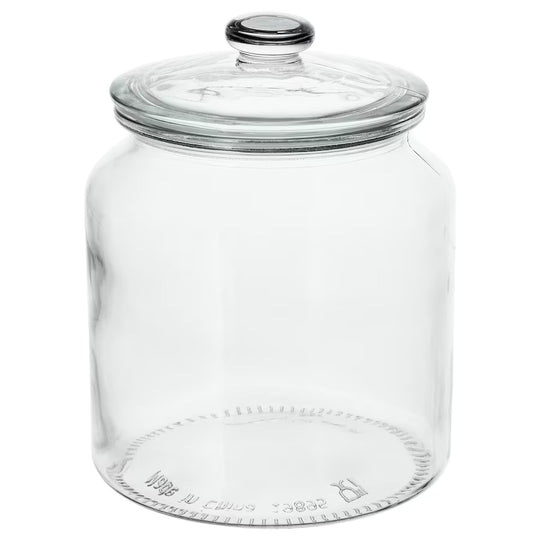VARDAGEN Jar with lid, clear glass, 1.9 l