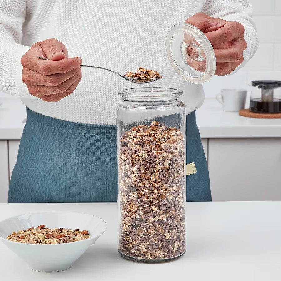 VARDAGEN Jar with lid, clear glass, 1.8 l